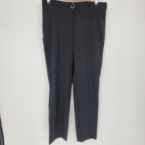 Lafayette 148 New York Bleecker Slim-Leg pull on black Pants size Large - Picture 1 of 7